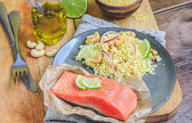 Saumon Sauvage MSC au four, millet et citron vert - Recette Food4Good
