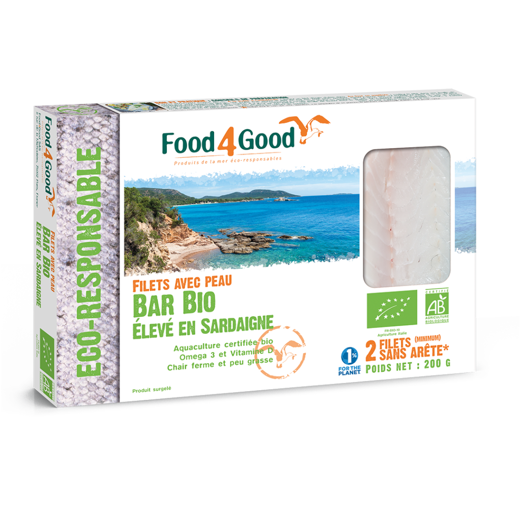Filets avec peau Bar Bio élevé en Sardaigne - Food4Good