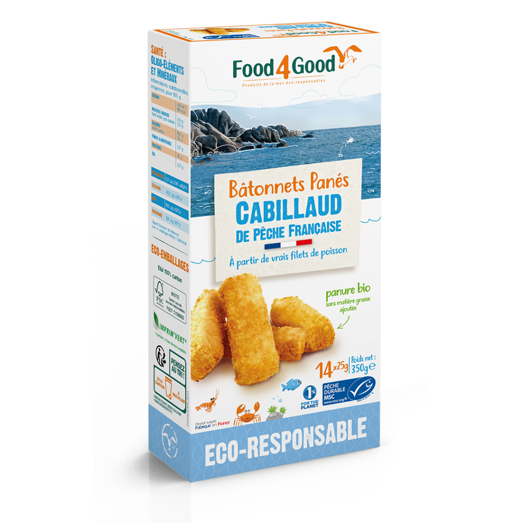Bâtonnets panés Cabillaud de pêche française MSC - Food4Good