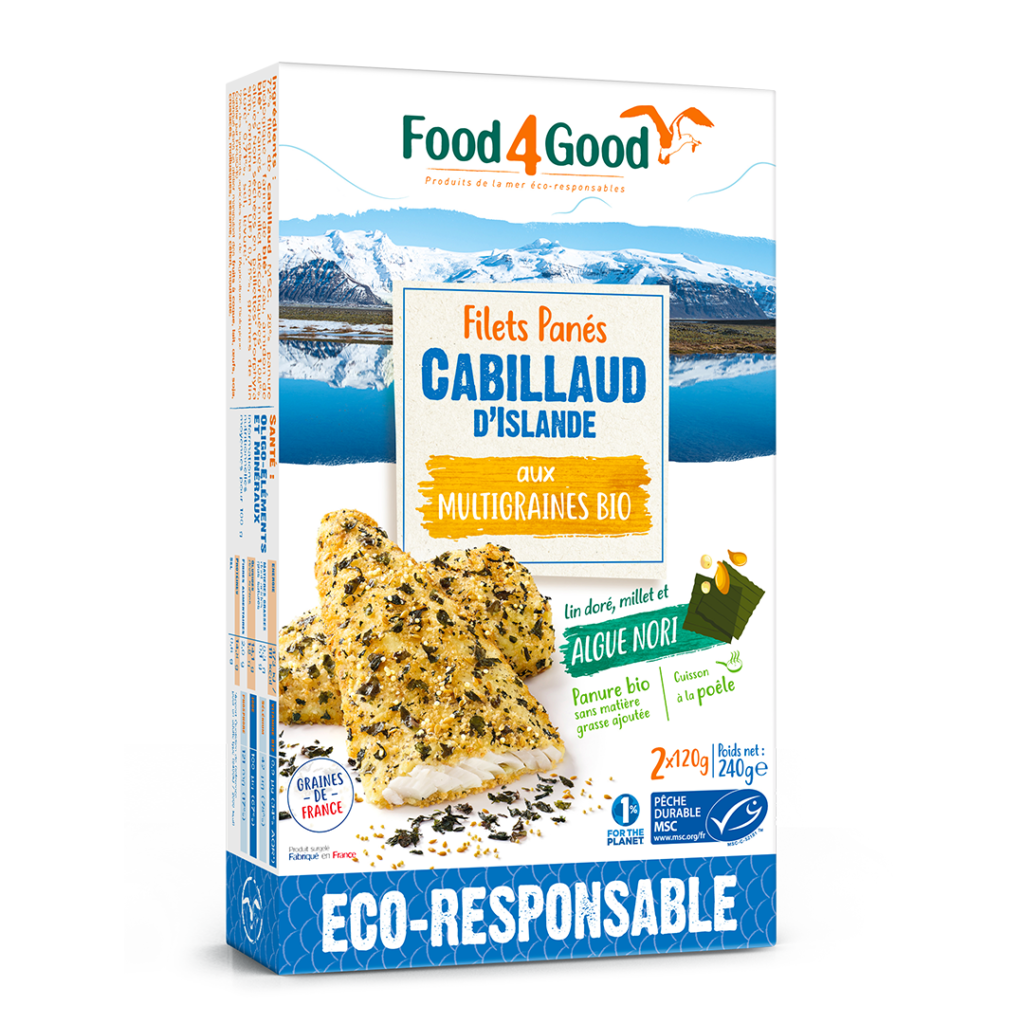 Filets panés Cabillaud d’Islande aux graines et algue Nori Bio - Food4Good