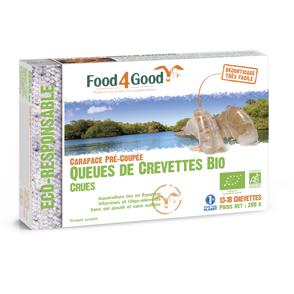 Queues de Crevettes BIO crues - Food4Good