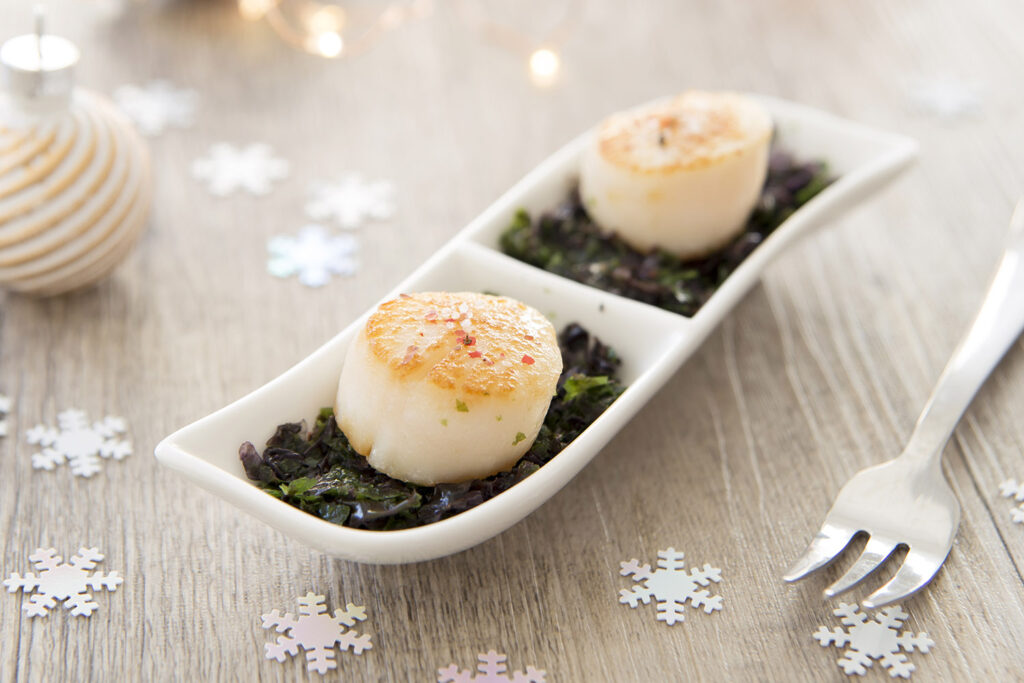 Recette Food4Good - Noix de Saint-Jacques MSC sur tartare d’algues