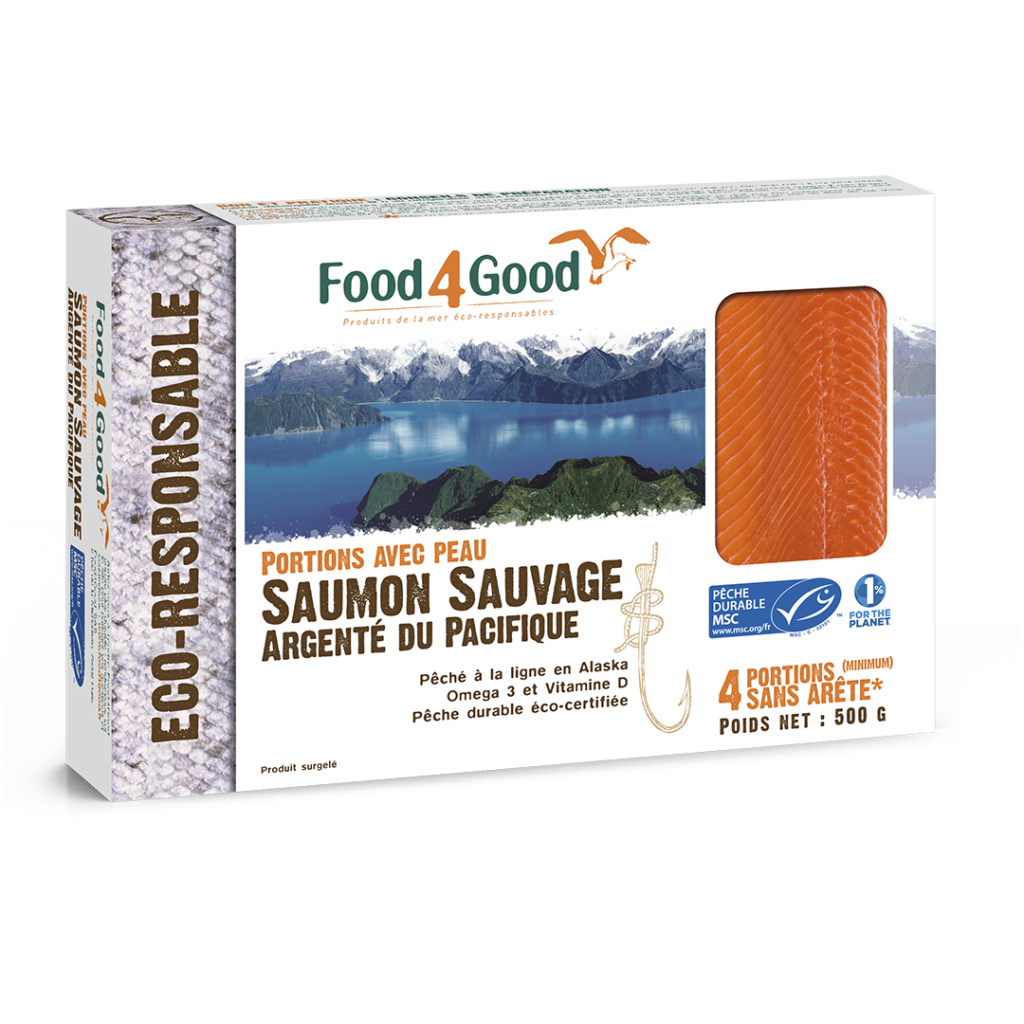 Portions avec peau Saumon Sauvage Argenté du Pacifique MSC - Food4Good
