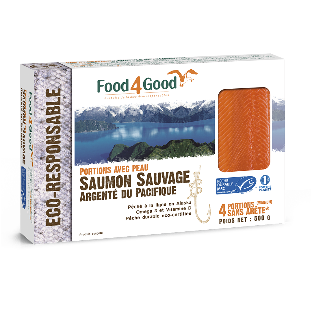 Portions avec peau Saumon Sauvage Argenté du Pacifique MSC - Food4Good