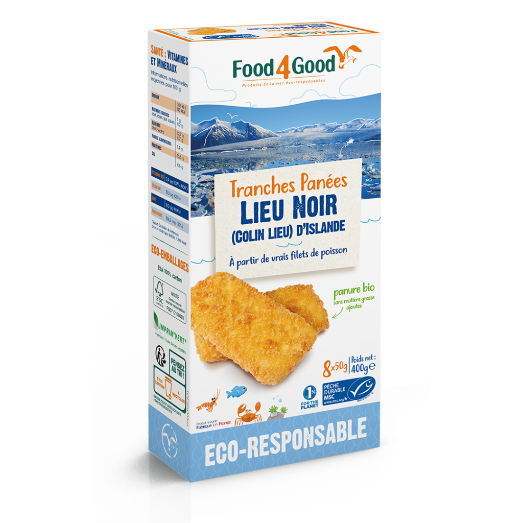 Tranches panées Lieu Noir (Colin Lieu) d’Islande MSC - Food4Good
