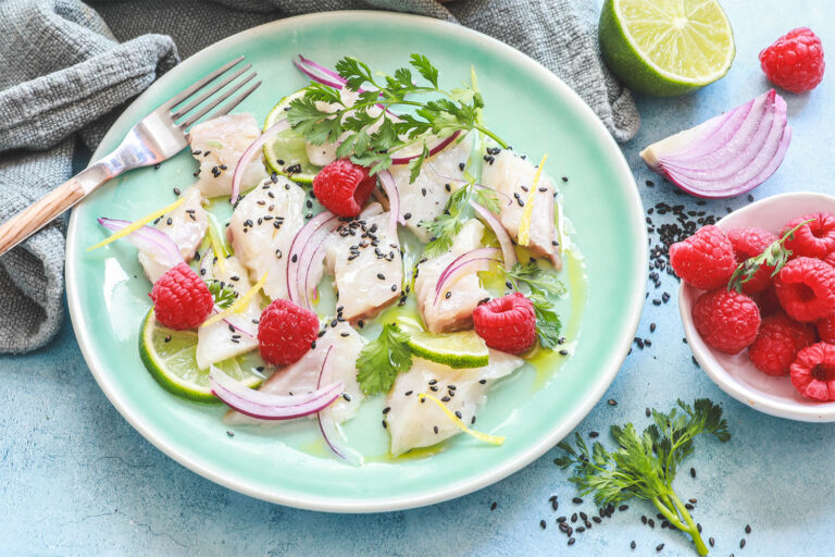 Recette Food4Good - Ceviche de Daurade royale bio aux framboises
