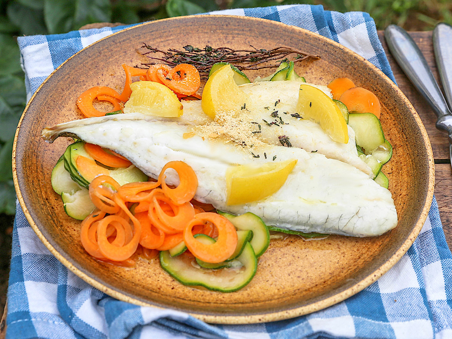 Recette Food4Good - Daurade royale bio au barbecue, thym et citron confit