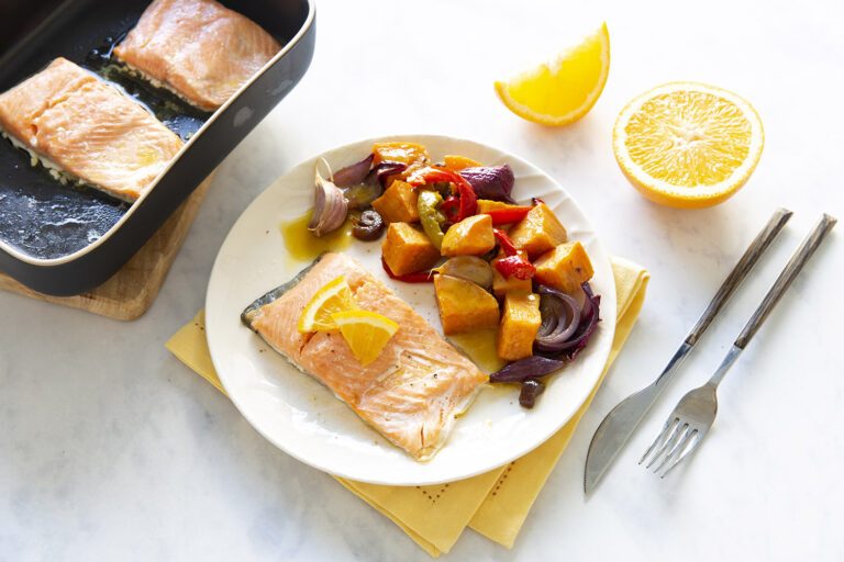 Recette Food4Good - Pavés de Truite bio au four et légumes rôtis