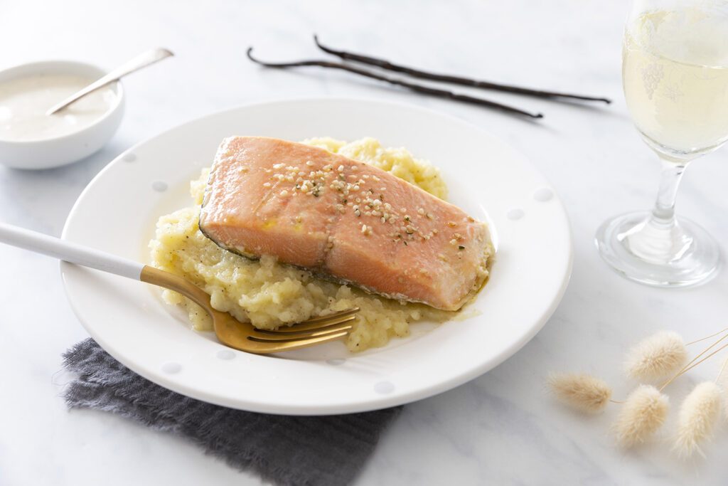 Recette Food4Good - Saumon sauvage MSC, écrasé de pommes de terre à la vanille